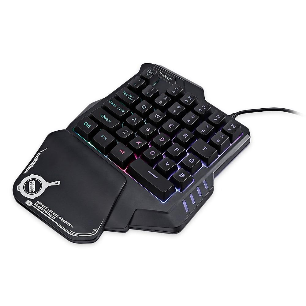 One-Handed Mechanical Gaming Keyboard – RGB Backlit