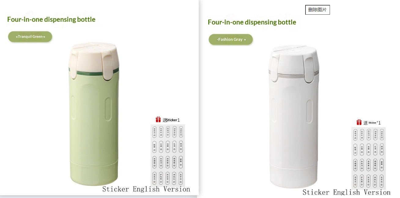 4-in-1 Travel Dispenser Bottles Set