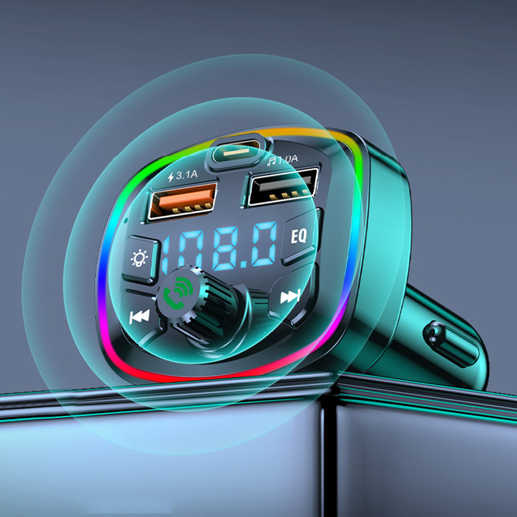 Bluetooth FM Transmitter – Hands-Free Car Kit & USB Charger
